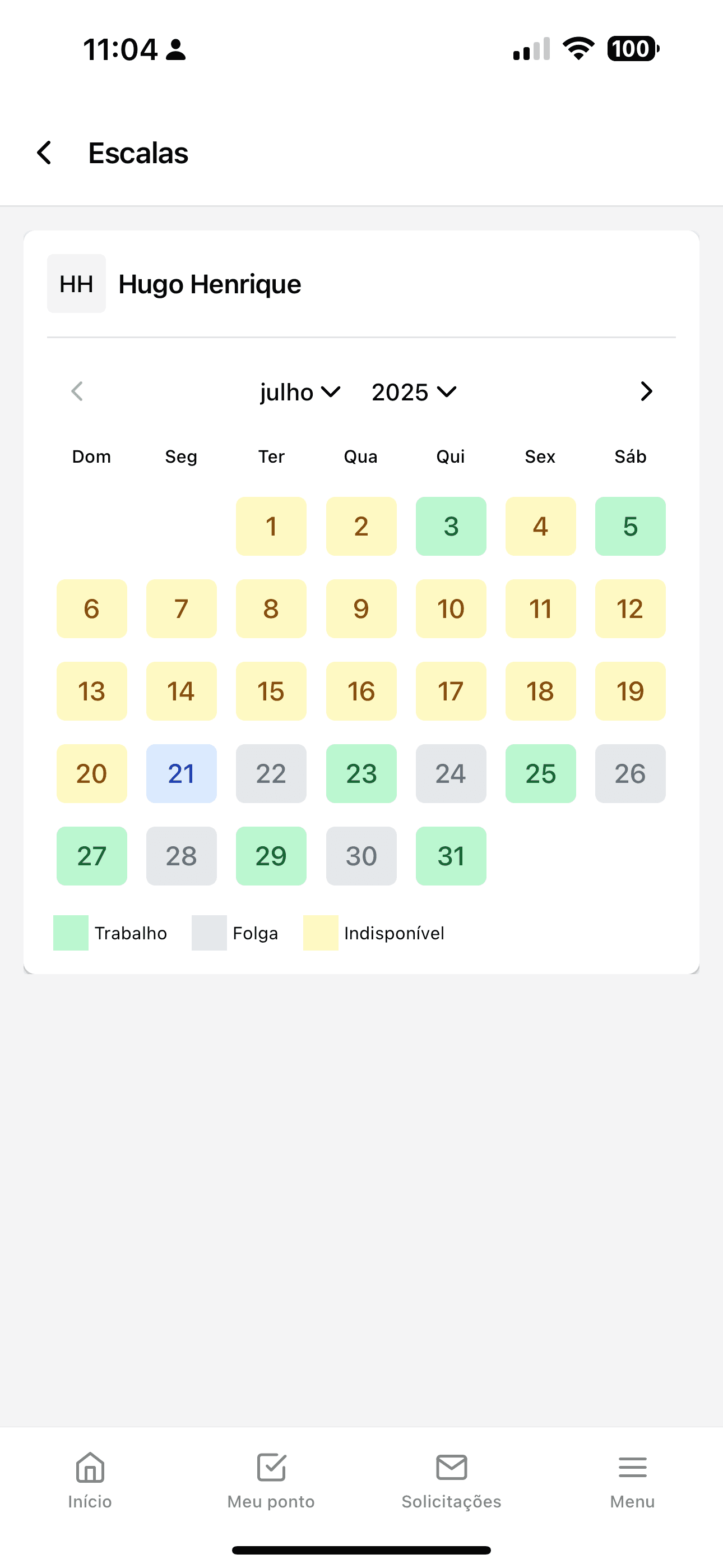 Calendário